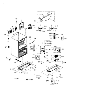 Cabinet Diagram and Parts List for RF24FSEDBSR AA-09 Samsung Refrigerator