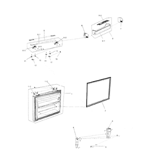 Freezer Door Diagram and Parts List for RF267ACRS XAA-0000 Samsung Refrigerator