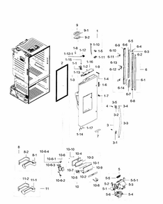 Left Door Diagram and Parts List for RF28HFEDBBC AA-0002 Samsung Refrigerator