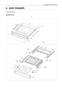 Drawer Assembly Diagram and Parts List for NX60T8311SS AA-04 Samsung Range