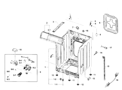 Part Location Diagram of DC93-00132G Samsung Main Wire Harness