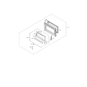 Door Diagram and Parts List for SMK9175ST XAA-00 Samsung Microwave