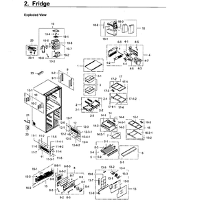 Fridge Diagram and Parts List for RF24J9960S4 AA-04 Samsung Refrigerator