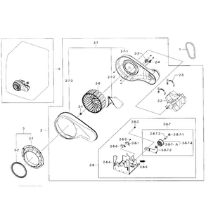 Motor Assy Diagram and Parts List for DV431AGP XAA-0001 Samsung Dryer