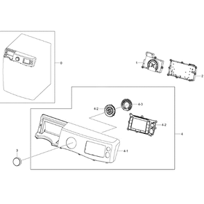 Control Panel Diagram and Parts List for WF455ARGSGR A2-0000 Samsung Washer