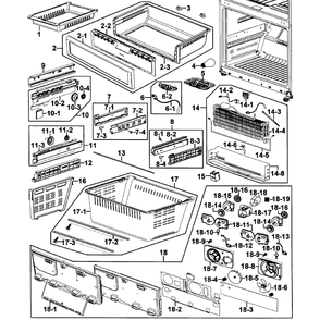 Freezer Diagram and Parts List for RF267AARS XAA Samsung Refrigerator