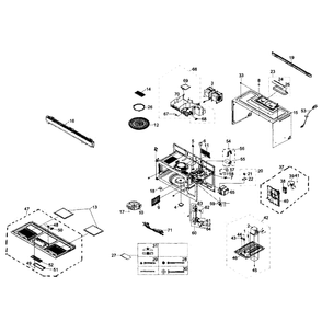 Main Assembly Diagram and Parts List for SMH1622S XAA-01 Samsung Microwave