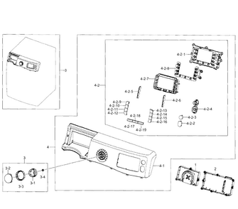 Control Panel Diagram and Parts List for WF520ABW XAA-0004 Samsung Washer