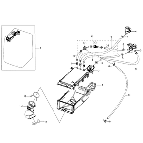Housing Drawer Diagram and Parts List for WF350ANW XAA-01 Samsung Washer