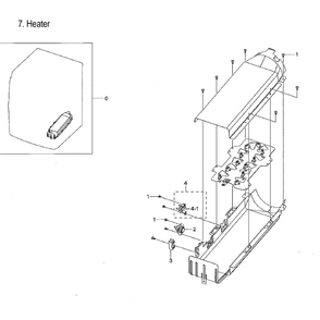 Duct Heater Diagram and Parts List for DVE55M9600V A3-0000 Samsung Dryer