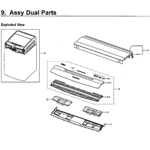Dual Module-Lid Diagram and Parts List for WV60M9900AW A5-0000 Samsung Washer