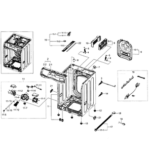 Frame Diagram and Parts List for WF520ABW XAA-07 Samsung Washer
