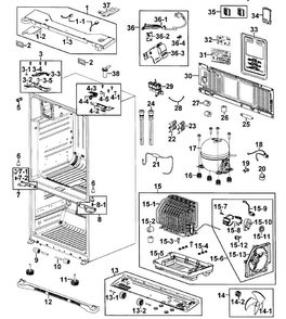 Part Location Diagram of DA63-05190A Samsung Hinge Grommet