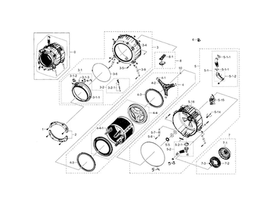 Part Location Diagram of DC97-14541B Samsung Tub (Front)