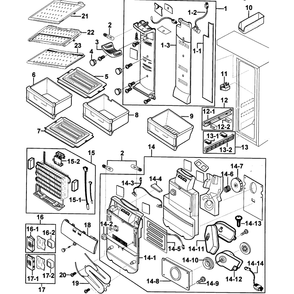 Part Location Diagram of DA67-00534J Samsung SHELF REF-LOW;(650)A-TOP