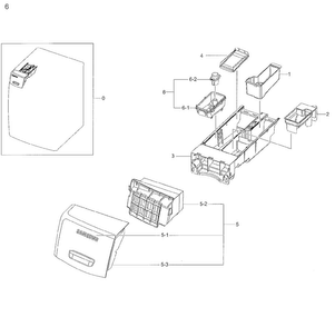 Drawer Diagram and Parts List for WF42H5200AW A2-0001 Samsung Washer