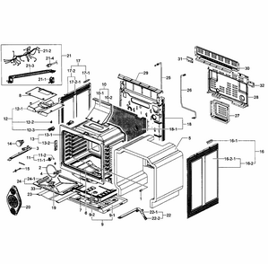 Cavity Assy Diagram and Parts List for FX710BGS XAA-0001 Samsung Range