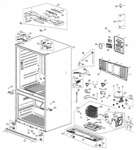 Cabinet Parts Diagram and Parts List for RF266ABRS XAA-00 Samsung Refrigerator