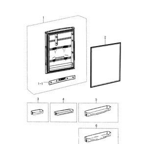 Part Location Diagram of DA91-03653C Samsung Door Foam Assembly