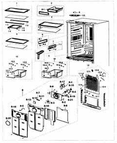 Refrigerator Diagram and Parts List for RF217ABWP XAA-0000 Samsung Refrigerator