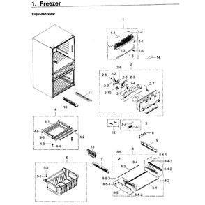 Freezer Diagram and Parts List for RF22KREDBSR AA-04 Samsung Refrigerator