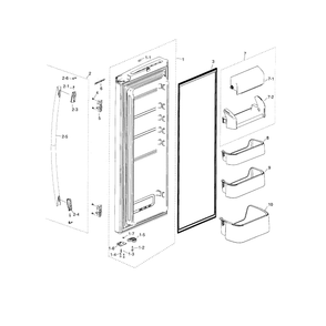 Fridge Door R Diagram and Parts List for RF18HFENBWW AA-0000 Samsung Refrigerator