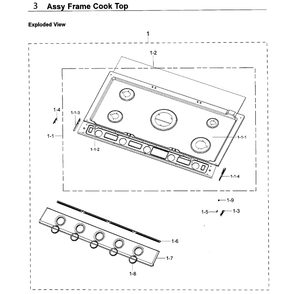 Frame Diagram and Parts List for NA36K7750TS AA-0000 Samsung Cooktop