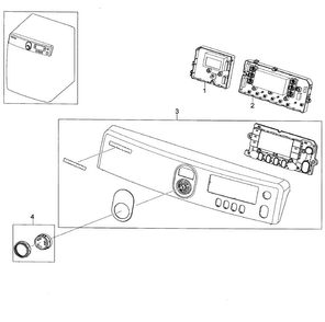 Control Panel Diagram and Parts List for DV448AGE XAA-0002 Samsung Dryer