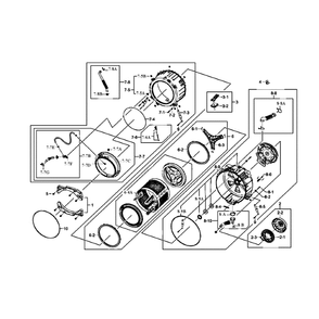 Drum Assembly Diagram and Parts List for WF511ABR XAA-01 Samsung Washer
