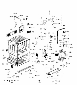 Cabinet Diagram and Parts List for RF28HFEDTSR AA-0004 Samsung Refrigerator