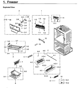 Freezer Diagram and Parts List for RF28HMEDBWW AA-0012 Samsung Refrigerator