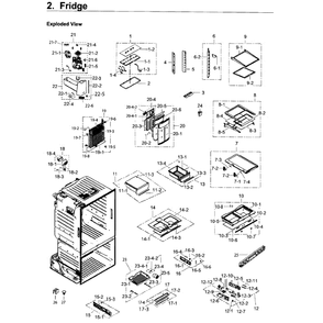 Fridge Diagram and Parts List for RF263TEAEWW AA-03 Samsung Refrigerator