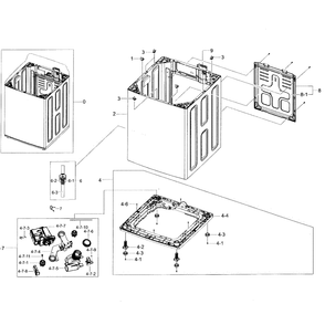 Frame Diagram and Parts List for WA45H7200AP A2-0001 Samsung Washer