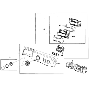 Control Panel Diagram and Parts List for WF431ABP XAA-02 Samsung Washer