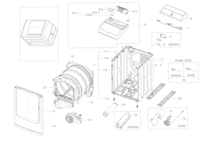Part Location Diagram of DC92-01729B Samsung Control Board Assembly
