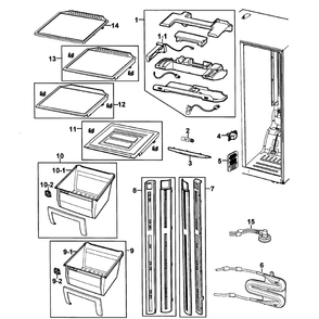 Refrigerator Diagram and Parts List for RS2630SW XAA-0000 Samsung Refrigerator