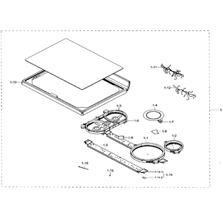 Cooktop Assy Diagram and Parts List for NE59J7650WS AA-00 Samsung Range