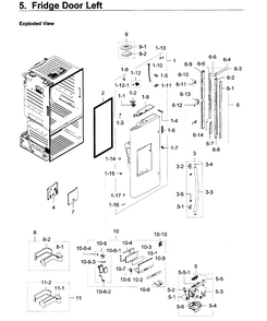 Fridge Door L Diagram and Parts List for RF28HDEDPBC AA-0006 Samsung Refrigerator