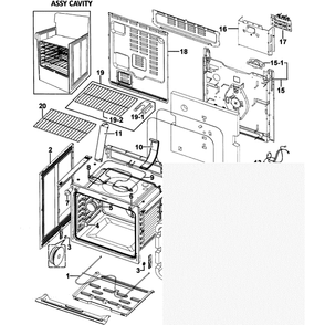Cavity Assembly Diagram and Parts List for FER300SB XAA-00 Samsung Range