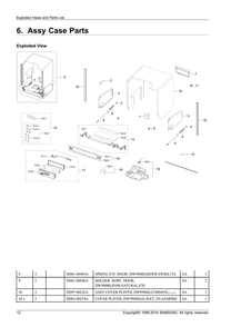 Case Parts Assembly Diagram and Parts List for DW80R9950UG AA-01 Samsung Dishwasher