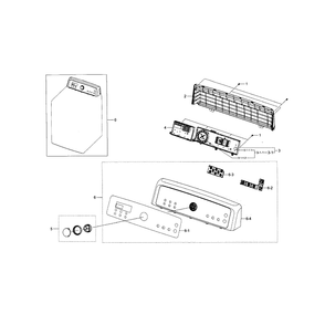 Control Panel Diagram and Parts List for DV5471AGP XAA-04 Samsung Dryer