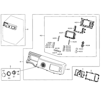 Control Panel Diagram and Parts List for WF520ABW XAA-0005 Samsung Washer