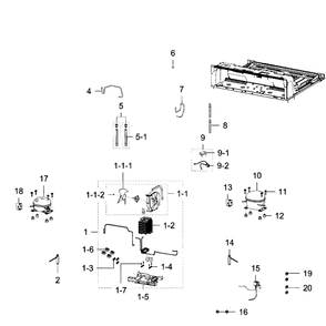 Cycle Diagram and Parts List for RF23J9011SR AA-05 Samsung Refrigerator