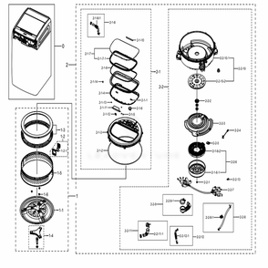 Part Location Diagram of DC97-20036D Samsung Tub Cover Assembly