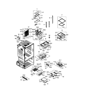 Refrigerator Diagram and Parts List for RF260BEAEBC AA-01 Samsung Refrigerator