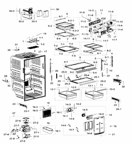 Fridge Diagram and Parts List for RF32FMQDBSR AA-0006 Samsung Refrigerator