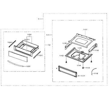 Drawer Assy Diagram and Parts List for NE597N0PBSR AA-0002 Samsung Range