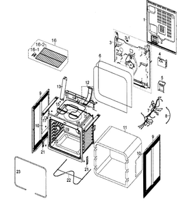 Cabinet Assy Diagram and Parts List for FCQ321HTUX XAA-0000 Samsung Range