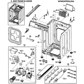 Cabinet Diagram and Parts List for WF405ATPASU AA-0000 Samsung Washer