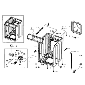 Frame Assembly Diagram and Parts List for WF361BVBEWR A1-01 Samsung Washer